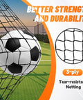 Two Pack 4x3ft Pop Up Kids Soccer Goals For Backyard Portable Soccer Nets showing ball hitting durable netting
