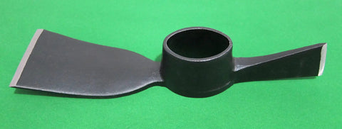Beefy Heavy Duty Forged Mattock Cutter for Ground Breaking on green background, Mighty Pickaxe Hoe Head 75x50mm socket
