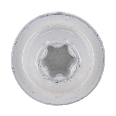 Heavy Duty White Cabinet Screws No Nine By Three Point Five Inch Saber Drive Wood Fasteners One Pound Tub Sporting Serrated Threads For A Rock Solid Grip And Zero Cam Out Shop Tested Gear For Cabinetry Work