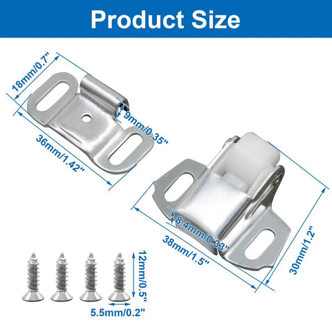 Hassle Free Replacement Nylon Roller Mailbox Catch Latch With Spring Loaded Mechanism And Heavy Duty Iron Construction, 1.5x1.2in size.