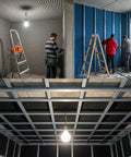 High Density Soundproof Foam Panels With Hella Strong Self Adhesive Backing For Zero Drama Home Studio Acoustic Dampening Treatment Tiles in installation.