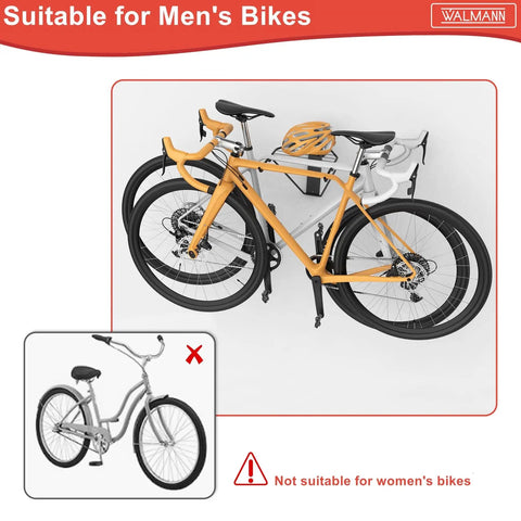 Wall Mounted Double Bike Rack Foldable For Two Bikes Space Saving Indoor Garage Storage Solution With Low Lift Access And Easy Cleaning