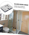 Brushed Stainless Glass Shower Door Hinge, 180 Degree Clamp For 4mm Frameless Shower Stall in modern bathroom