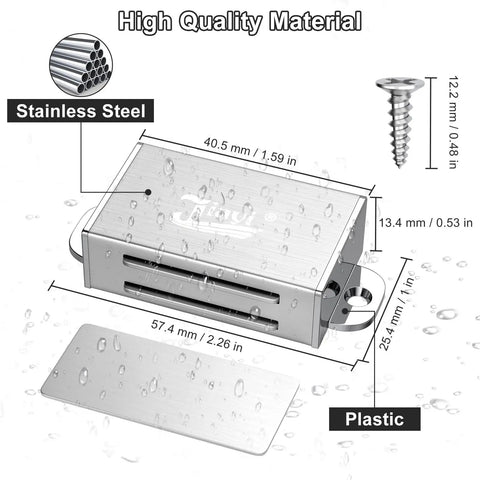 Magnetic Cabinet Door Catch 4 Pack With Dual Install Options Stick On Or Screw Mount Stainless Steel Magnetic Latch dimensions