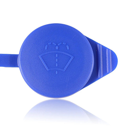 Ford Focus Windshield Washer Fluid Reservoir Cap Replacement 2012-2018 Direct Fit CP9Z17A605A close-up of blue cap