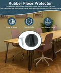 Rubber floor protectors with screws on a table with 22 Inch Industrial Hairpin Table Legs Set Of Four With 3 Eighths Inch Diameter Beefy Heavy Duty Solid Iron Furniture Legs For Coffee Tables End Tables Desks And Workstations Mid Century Modern DIY Project.