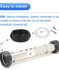 2 Inch Spa Heater Split Nut Unions With Screw O Rings Replacement For Balboa Gecko Hot Tub Pool And Spa Parts Fits Most 2 Inch Heater Assemblies Diy Friendly For Easy Spa Repair Compatible With Coleman HydroQuip Spa Builders Correctech Spanet shown with installation note.