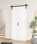 Two Panel Bifold Barn Door Kit For 30 Inch Openings Space Saving Indoor Sliding Door With Folding Panels And Hardware