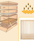 Two Pack Ten Frame Beehive Slatted Rack Kit For Beekeepers, Pro Grade Durable Pine Wood Frames, Ready To Use Hive Rack Set