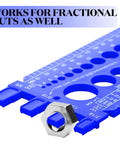 Two Piece Nut Bolt Thread Gauge Set With Metric And SAE Identifier, Plastic Bolt Sizing Tool, Durable Blue