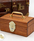Small wooden box with golden toggle latch lock, part of Six Pack Of Golden Toggle Latch Locks Perfect For Small Boxes, Cabinets And Tool Storage Chests.