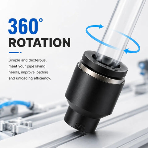 Snag This 10 Piece Pneumatic Quick Connect Kit With Push To Connect Air Line Fitting Plug Adapters In Cap Style For 1/4 5/16 3/8 And 1/2 Inch Tubing That Rock Solid Build For All Your Heavy Duty Projects. 3/8 black PBT zinc alloy fitting with 360° rotation for air line tubing