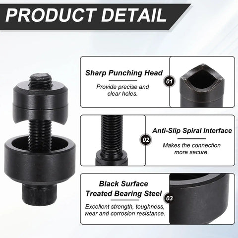 Heavy Hitter Metric Sheet Metal Hole Punch Set Bearing Steel Knockout Tool Bang Out Clean Circular Cuts In Thick Plate Fab Work That Truly Rocks The Shop Floor