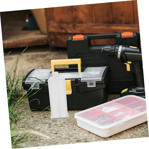 Dual AB Epoxy Cartridge Dispenser For Construction And Outdoor Repairs, 1 To 1 Ratio, Manual Glue Applicator With Reliable Flow Control, Portable Tube Work Kit For Pros And DIY Projects. black case with 50ml cartridges