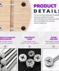 Close-up of 100 Piece Tough As Nails Cam Lock Furniture Connector Kit With Four Sizes used in wooden panel assembly for cabinets.