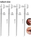 4Pcs Piercing Taper Set For No Fuss Easy Jewelry Changes 14G 16G 18G 20G Threadless Insertion Tools Tapers shown with size details