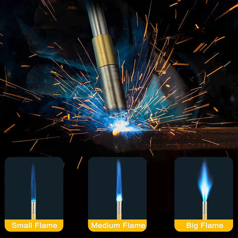 Propane Torch Head With High Intensity Trigger Start And Self Ignition Adjustable Flame And Flame Lock For Welding Brazing Culinary