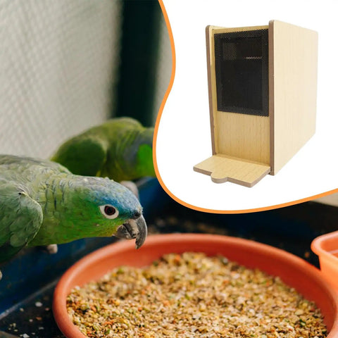 Millet Husk Separator and Grain Splitter Machine for backyard farms with birds near feed tray, high efficiency airflow.