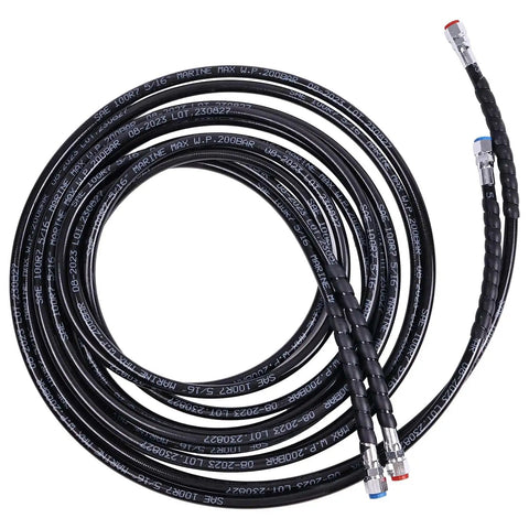 18Foot Hydraulic Steering Hose Kit HO5118 HO5118 For SeaStar Outboard Teleflex Marine Boats Replacement Hose Set With All Connectors And Fittings Durable Marine Hydraulic Line For Smooth Reliable Steering