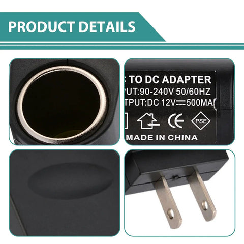 Close-up of No Hassle Heavy Duty Automotive Power Converter Steps Down AC 220V To DC 12V cigarette lighter adapter part.