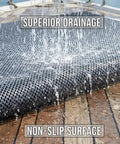 Heavy Duty Non Slip Floor Mat 4X10 Grey Drainage Rubber Deck Mat For Commercial Bars Kitchens And Pools Anti Fatigue Waterproof mat with drainage.