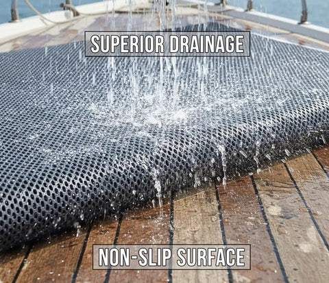 Heavy Duty Non Slip Floor Mat 4X10 Grey Drainage Rubber Deck Mat For Commercial Bars Kitchens And Pools Anti Fatigue Waterproof mat with drainage.