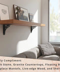 Angel Oak Heavy Duty Shelf Bracket Kit 8 By 8 Inches Set Of Two Metal Shelving Brackets for Wood Shelves in living room