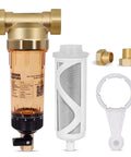 40 Micron Spin Down Sediment Filter For Whole House Water System with brass fittings and filter, easy turn chamber