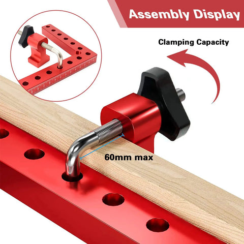 Right Angle Clamps Set 90 Degree Positioning Squares, 5.5 Inch Aluminum Alloy Woodworking Corner Tool with clamping capacity display