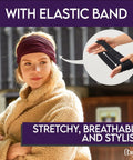 Woman wearing No Slip Sweat Wicking Headband For Men Japanese Style Bandana Black Size M Elastic Fit for Active Movement