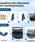 Efficient Coin Counter And Sorter Machine with Tubes and Bin Designs for Smart Modes and Easy Money Sorting and Counting