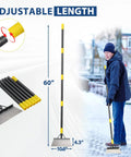 Long Handle Floor Scraper And All Season Garden Cleaning Tool, Heavy Duty 60 Inch Stainless Steel Shovel for ice clearing outdoors