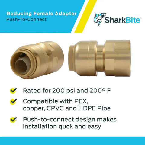Half Inch Push To Connect Brass Plumbing Adapter Fitting For PEX Copper CPVC PE RT HDPE MNPT Thread Transition
