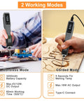 Sweet Cordless Soldering Iron Kit With 5 Second Heat Up shown in cordless and corded modes for electronics and wood burning.