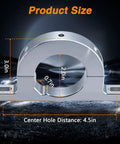 KPALAG 2-inch steering column underdash mount clamp, aluminum alloy, front view shows 2.0in inner collar and 4.5in spacing.