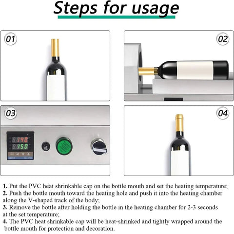 GFJYKDL Digital Thermostatic Heat Sealer For Bottles Rapid Seal Machine steps for heat shrinking caps on wine bottles