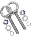 Stainless Steel Extended Eye Bolt M10x60 With Ring Hardware Kit For Heavy Duty Lifting And Outdoor Use Includes Flat Washer, Spring Washer, And Nut Reliable Corrosion Resistant Ring Eye Screw, with washers and nuts