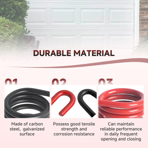 Two Pack Garage Door Cable Snubbers For Torsion Spring Systems, Prevent Cable Slack And Misalignment, red and black cables