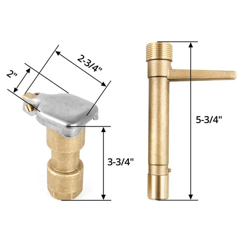 Brass Quick Coupler Valve Key Set For 3/4 Inch Quick Couplers Go To Yard Irrigation Tool For Easy Hookups Durable Rust Resistant One Piece Construction