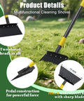 Heavy Duty Garden Shovel With 48 Inch Handle All Season Outdoor Tool 4.3 Inch Wide Blade Rust Proof Steel Ergonomic Grip