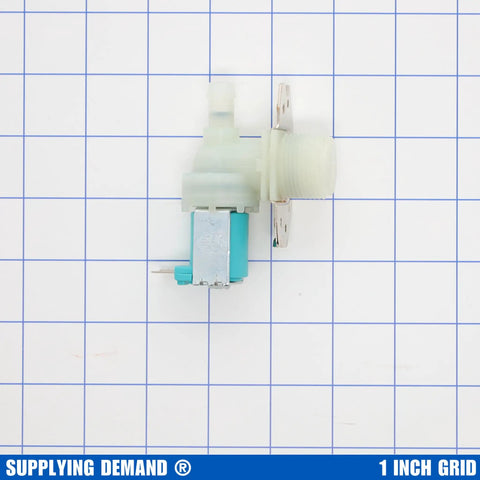 Premium Ice Maker Water Valve Replacement 4A6722 01, side view on grid for size reference