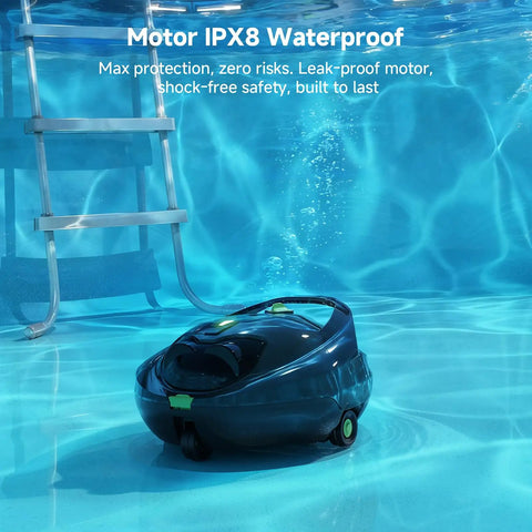 Cordless Pool Vacuum Robot For Daily Pool Maintenance, Floor Cleaning For Above Ground And In Ground Pools, Triple Filtration