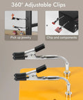 Third Hand Soldering Clamp Stand With Adjustable Arms, Ideal For PCB Work shown in yellow base with adjustable clips