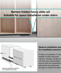 Beefy Undermount Drawer Slides 260 Lb Load Capacity 16 Inch 1 Pair Full Extension Ball Bearing Concealed Bottom Mount Rails Built for Under Stair and Base Cabinets Black Finish Smooth Glide.