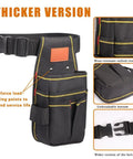Rugged Tool Pouch With Belt For Electricians Mechanics And Carpenters, Thickened Wear Resistant Oxford Cloth, 12 Storage Pockets