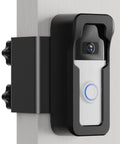 Anti-Theft Video Doorbell Mount No-Drill Install For Homes, Apartments, And Businesses, attached to door with camera visible