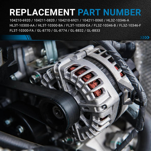 New Replacement Alternator For Ford F150 2.7L 3.5L V6 12V 225A 6 Groove Pulley Clockwise Rotation Drop In Install Fits 2015 2020 Models Easy Bolt In Auto Part