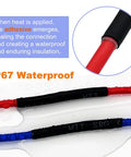 Close-up of Heat Shrink Tubing Kit With 355 Pieces In 9 Sizes 3 To 1 Dual Wall Adhesive Lined Waterproof Marine Tubing sealing wires