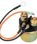 Starter Solenoid Relay For Yamaha Outboards And WaveRunners Replaces MS5C-311-1 Fits 9.9 To 170 HP Yamaha Motors Marine Electrical Upgrade For Yamaha 1985 And Up. close-up with wiring