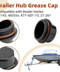 Two Pack 81143 Vortex Replacement Hub Caps With O-Ring And Trailer Hub Grease Cap for 48355v K71-G01-73 21-261, boat trailer